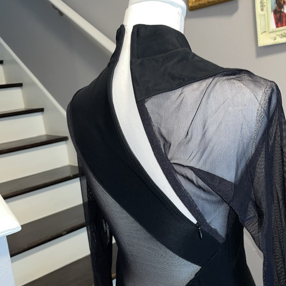 Carabella Head Turning Black Cocktail Dress. Extremely unique  Sheer top. S - Picture 11 of 15